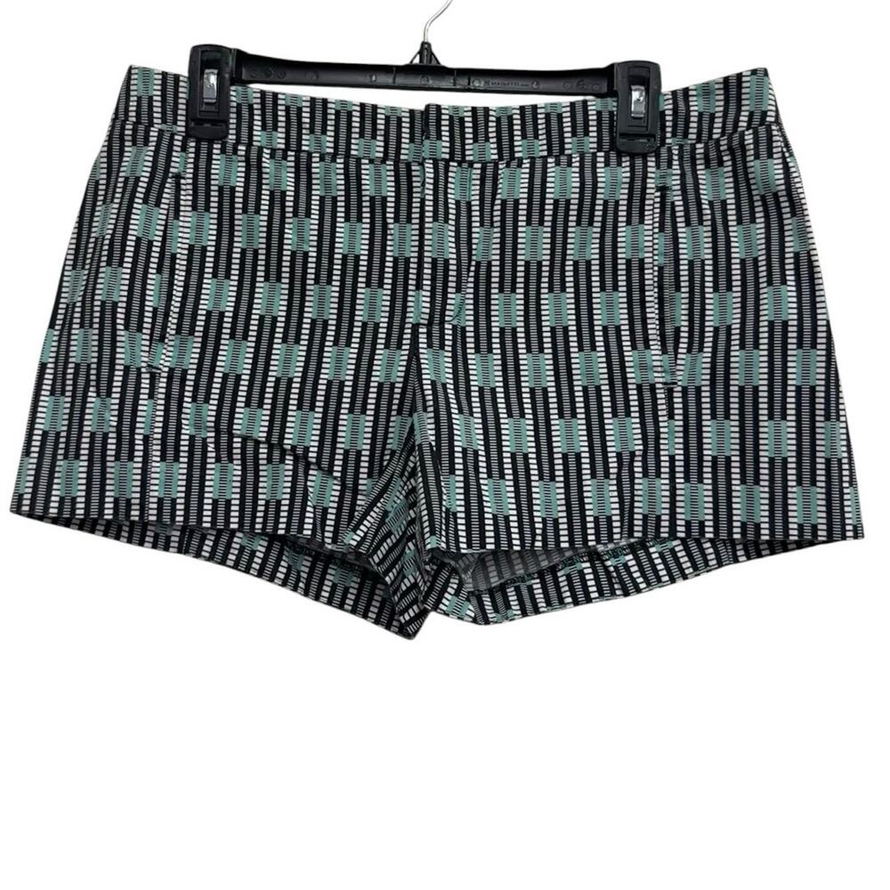 Gap Geometric‎ Print Shorts Womens Size 8 Black White Mint Casual